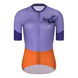 RIVANELLE Cycling short sleeve jersey and shorts - STALLION - orange/purple