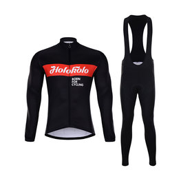 HOLOKOLO Cycling winter set - OBSIDIAN WINTER - black/red