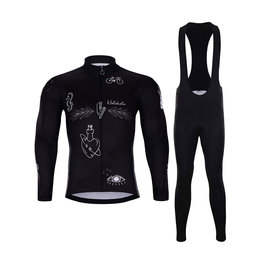 HOLOKOLO Cycling winter set - BLACK OUT WINTER - white/black