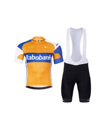 BONAVELO Cycling short sleeve jersey and shorts - RABOBANK - orange/black/blue
