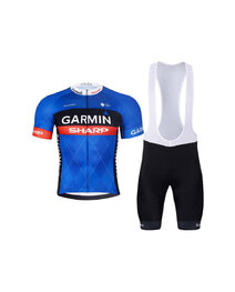 BONAVELO Cycling short sleeve jersey and shorts - GARMIN SHARP - blue/black