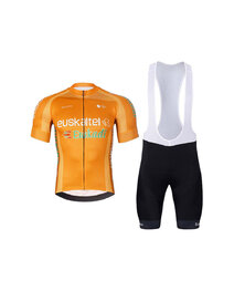 BONAVELO Cycling short sleeve jersey and shorts - EUSKALTEL - EUSKADI - black/orange