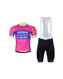 BONAVELO Cycling short sleeve jersey and shorts - LAMPRE - pink/black