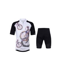 HOLOKOLO Cycling short sleeve jersey and shorts - RIDERS KIDS - multicolour/white/black