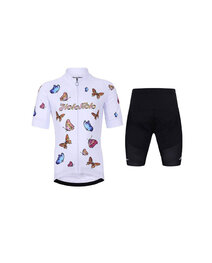 HOLOKOLO Cycling short sleeve jersey and shorts - BUTTERFLIES - black/white