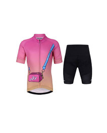 HOLOKOLO Cycling short sleeve jersey and shorts - CANDYBAG - multicolour/pink/black