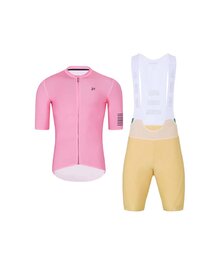 HOLOKOLO Cycling short sleeve jersey and shorts - VICTORIOUS - beige/pink