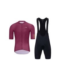 HOLOKOLO Cycling short sleeve jersey and shorts - set - bordeaux/black