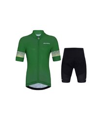 HOLOKOLO Cycling short sleeve jersey and shorts - FLOW JUNIOR - black/green