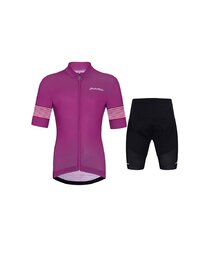 HOLOKOLO Cycling short sleeve jersey and shorts - FLOW JUNIOR - purple/black