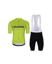 HOLOKOLO Cycling short sleeve jersey and shorts - GEAR UP  - black/yellow