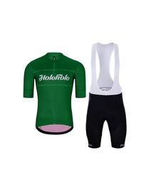 HOLOKOLO Cycling short sleeve jersey and shorts - GEAR UP  - green/black