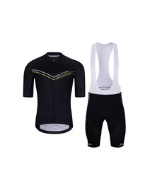 HOLOKOLO Cycling short sleeve jersey and shorts - LEVEL UP  - black