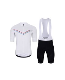 HOLOKOLO Cycling short sleeve jersey and shorts - LEVEL UP  - black/white
