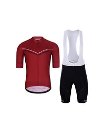 HOLOKOLO Cycling short sleeve jersey and shorts - LEVEL UP  - red/black