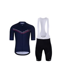 HOLOKOLO Cycling short sleeve jersey and shorts - LEVEL UP  - red/black