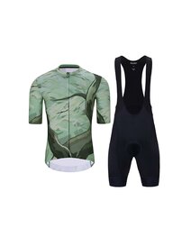 HOLOKOLO Cycling short sleeve jersey and shorts - FOREST  - green/orange/brown