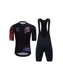 HOLOKOLO Cycling short sleeve jersey and shorts - SKETCH  - red/black