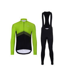 HOLOKOLO Cycling winter set with jacket - ARROW II. WINTER - black/green