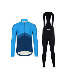 HOLOKOLO Cycling winter set with jacket - ARROW II. WINTER - blue/black
