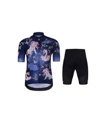 HOLOKOLO Cycling short sleeve jersey and shorts - FAIRY TALE - multicolour/blue/black
