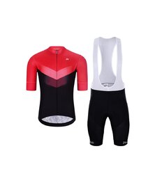 HOLOKOLO Cycling short sleeve jersey and shorts - ARROW II - red/black