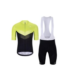 HOLOKOLO Cycling short sleeve jersey and shorts - ARROW II - black/green