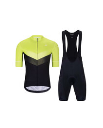 HOLOKOLO Cycling short sleeve jersey and shorts - ARROW II - green/black
