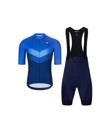 HOLOKOLO Cycling short sleeve jersey and shorts - ARROW II - blue