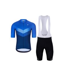 HOLOKOLO Cycling short sleeve jersey and shorts - ARROW II - blue/black