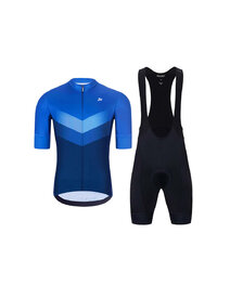 HOLOKOLO Cycling short sleeve jersey and shorts - ARROW II - blue/black