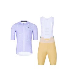 HOLOKOLO Cycling short sleeve jersey and shorts - PASSION - beige/purple