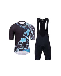 HOLOKOLO Cycling short sleeve jersey and shorts - DRAGON - blue