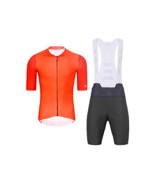HOLOKOLO Cycling short sleeve jersey and shorts - PERFORMANCE - black/orange