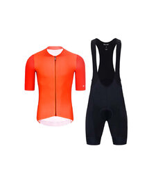 HOLOKOLO Cycling short sleeve jersey and shorts - PERFORMANCE - orange/black