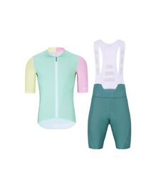 HOLOKOLO Cycling short sleeve jersey and shorts - PERFORMANCE - pink/green