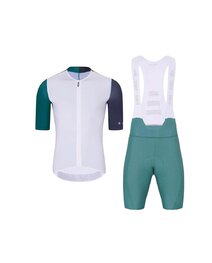 HOLOKOLO Cycling short sleeve jersey and shorts - PERFORMANCE - purple/white/green