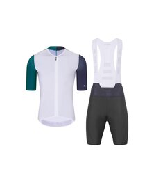 HOLOKOLO Cycling short sleeve jersey and shorts - PERFORMANCE - white/purple