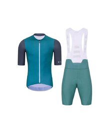 HOLOKOLO Cycling short sleeve jersey and shorts - PERFORMANCE - purple/green