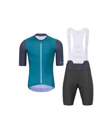 HOLOKOLO Cycling short sleeve jersey and shorts - PERFORMANCE - purple/green