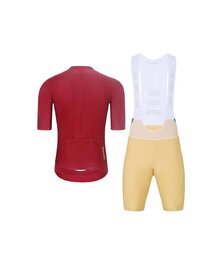 HOLOKOLO Cycling short sleeve jersey and shorts - EYELET - beige/bordeaux