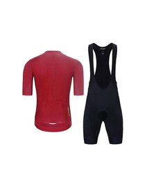 HOLOKOLO Cycling short sleeve jersey and shorts - EYELET - bordeaux