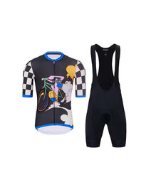 HOLOKOLO Cycling short sleeve jersey and shorts - RAPID - black/multicolour