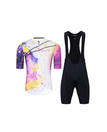 HOLOKOLO Cycling short sleeve jersey and shorts - SPLASH - grey/purple
