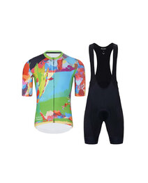 HOLOKOLO Cycling short sleeve jersey and shorts - DEER - multicolour/green