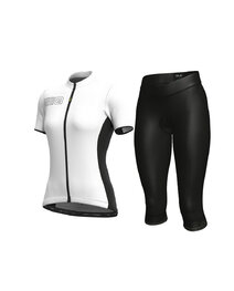 ALÉ Cycling short sleeve jersey and shorts - COLOR BLOCK LADY - white/black