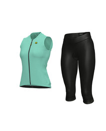 ALÉ Cycling short sleeve jersey and shorts - COLOR BLOCK LADY - black/blue