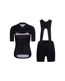 RIVANELLE Cycling short sleeve jersey and shorts - GEAR UP  - white/black