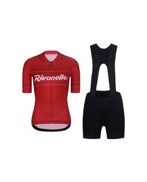 RIVANELLE Cycling short sleeve jersey and shorts - GEAR UP  - black/white