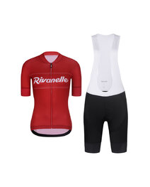 RIVANELLE Cycling short sleeve jersey and shorts - GEAR UP - black/white